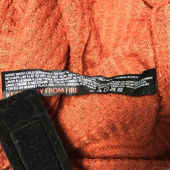 UO Out From Under Carlee Thermal Sweater Top Cowl Neck Orange Long Sleeve XS - Picture 7 of 12